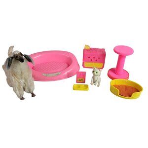 Barbie Pets Beauty Dog Fluffy Cat Posable Bed Food Vintage 80s Replacement 8 PCS